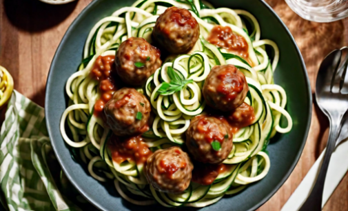 Gluten Free Zucchini Noodles with Meatballs